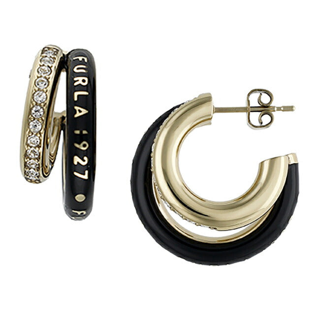フルラ ピアス レディース ブランド FURLA 1927 スタッド 両耳用 FJ1196ETU ゴールド ブラック アクセサリー FJ1196ETU