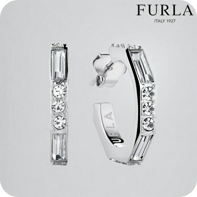 フルラ ピアス レディース ブランド スパークリング イヤリング ステンレススチール フープ 両耳用 FJ2010ETU シルバー アクセサリー FJ2010ETU
