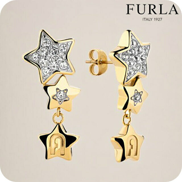 フルラ ピアス レディース ブランド スターズ イヤリング ステンレススチール(イエローゴールドPVD) スタッド 星 両耳用 FJ6008ETU FJ6008ETU