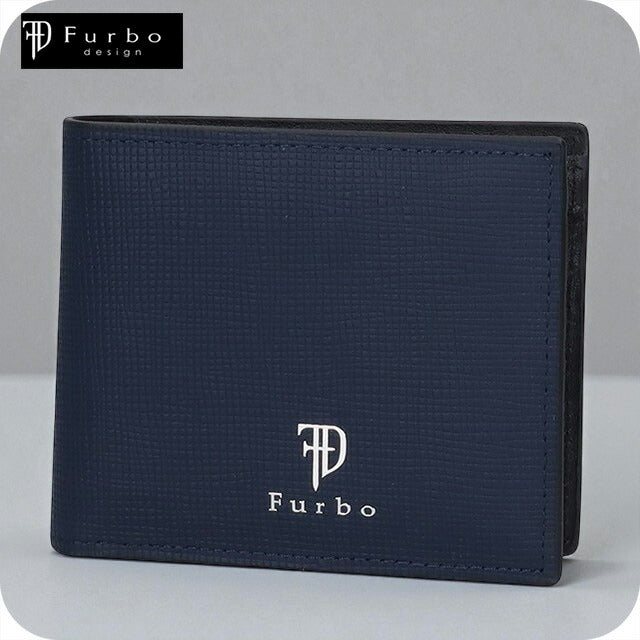 フルボ 二つ折り財布 メンズ レディース ブランド Furbo 革 レザーウォレット 小銭入れあり FRB152 ネイビー 財布 FRB152-NV