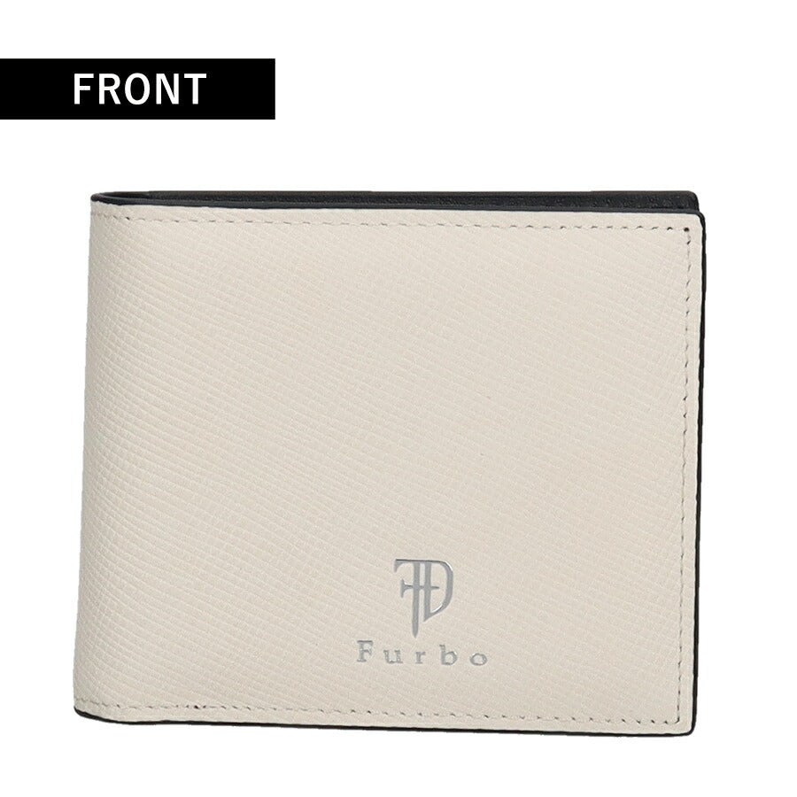 フルボ 二つ折り財布 メンズ レディース ブランド Furbo 革 レザーウォレット 小銭入れあり FRB152 ホワイト 財布 FRB152-WH