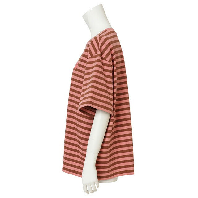 マリメッコ marimekko 091126 846 S ウニッコ ワンポイント ボーダー柄 クルーネック ドロップショルダー 半袖 Tシャツ Sサイズ 記念品 プレゼント ギフト FTMM00446L