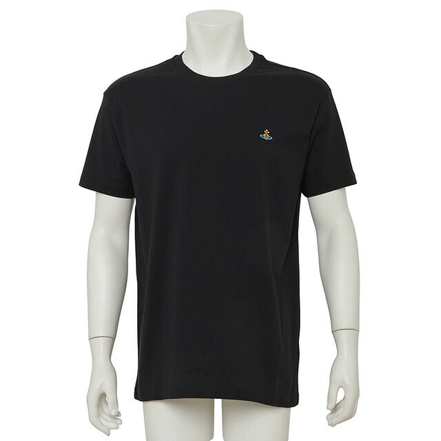 ヴィヴィアンウエストウッド Vivienne Westwood 3G010013 J001M N401 M オーブ刺繍 クルーネック 半袖 Tシャツ Mサイズ ブラック FTVV00032M