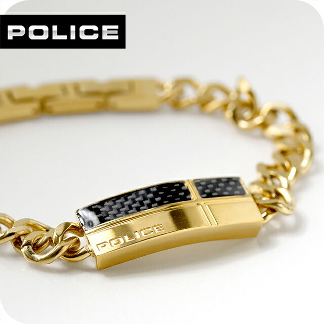 ポリス ブレスレット メンズ ブランド POLICE FIBERSKIN プレート GB0081802 ゴールド アクセサリー GB0081802