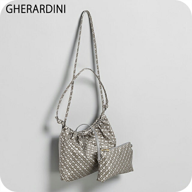 ゲラルディーニ ショルダーバッグ レディース ブランド GHERARDINI Italy GHB0210 ARGSU グレージュ/シルバー 斜めがけ 高級 おしゃれ プレゼント 女性 実用的 かわいい