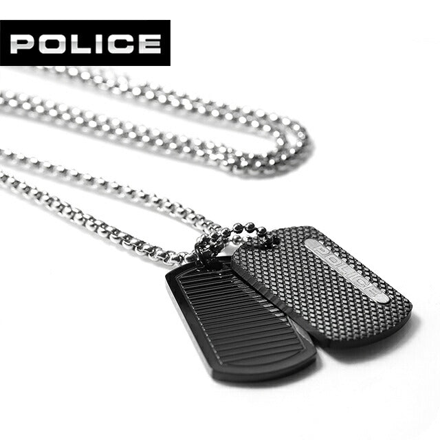 ポリス ネックレス メンズ ブランド POLICE DOUBLETAG プレート GN0042001 シルバー ブラック アクセサリー GN0042001
