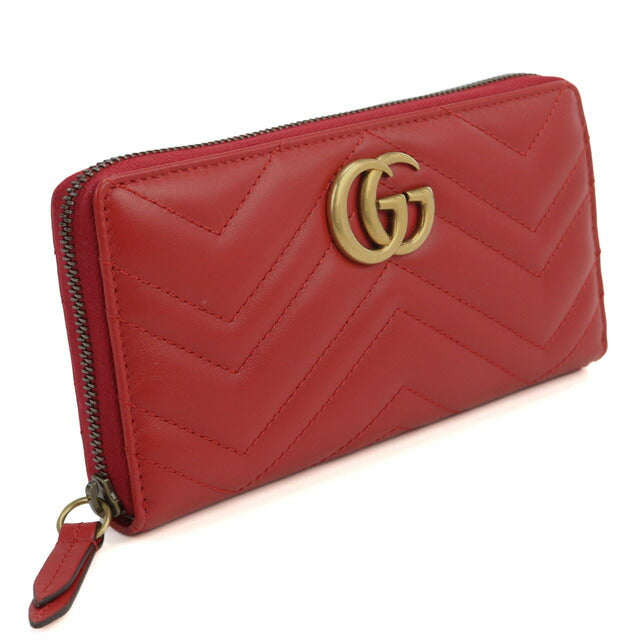 グッチ 長財布ラウンドファスナー レディース ブランド レザー イタリア 443123 レッド系 財布 GUC44312301