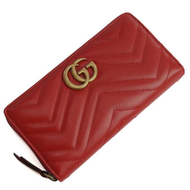 グッチ 長財布ラウンドファスナー レディース ブランド レザー イタリア 443123 レッド系 財布 GUC44312301