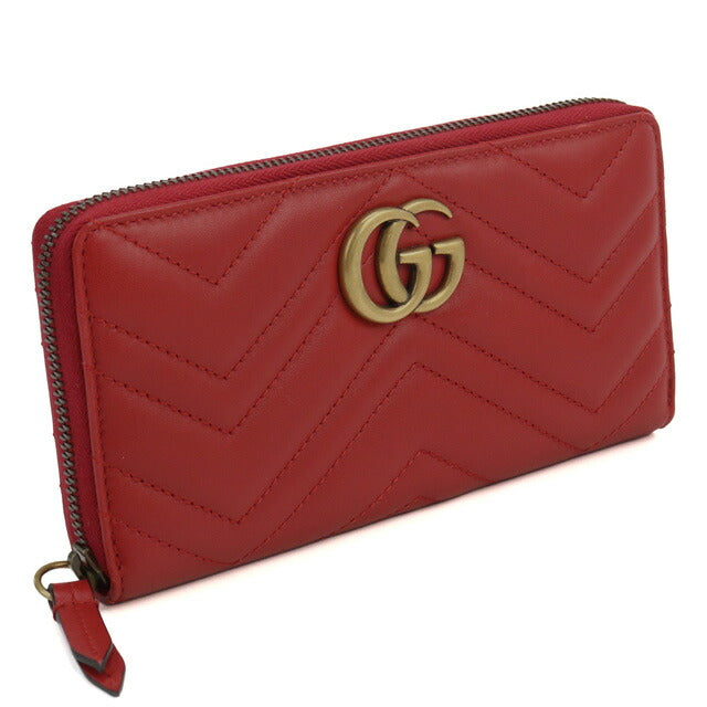 グッチ 長財布ラウンドファスナー レディース ブランド レザー イタリア 443123 レッド系 財布 GUC443123061