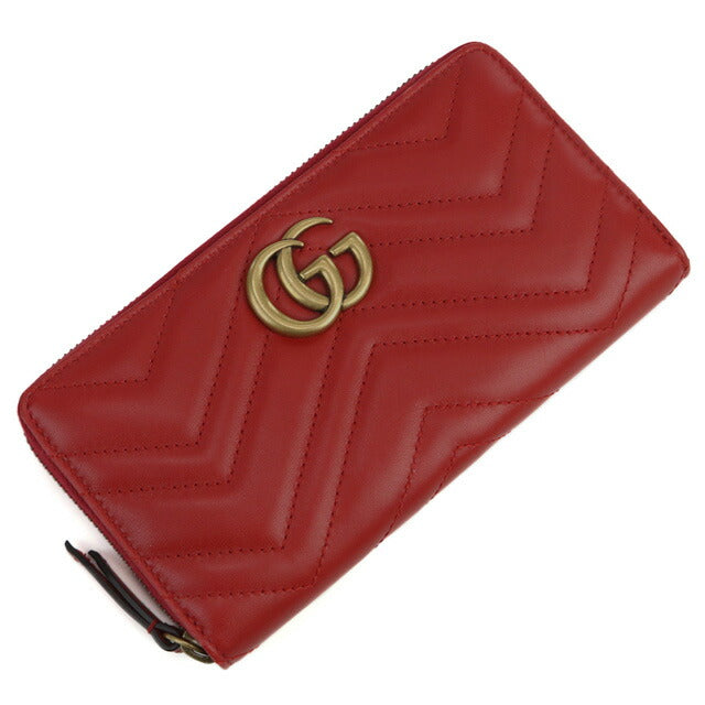 グッチ 長財布ラウンドファスナー レディース ブランド レザー イタリア 443123 レッド系 財布 GUC443123061