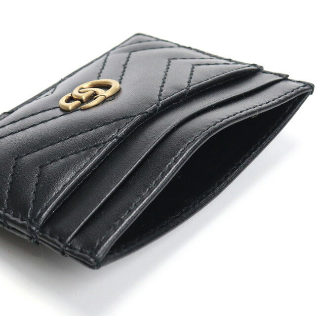 グッチ カードケース レディース ブランド LION TRAP.CHEVRON レザー イタリア 443127 ブラック 財布 GUC443127021