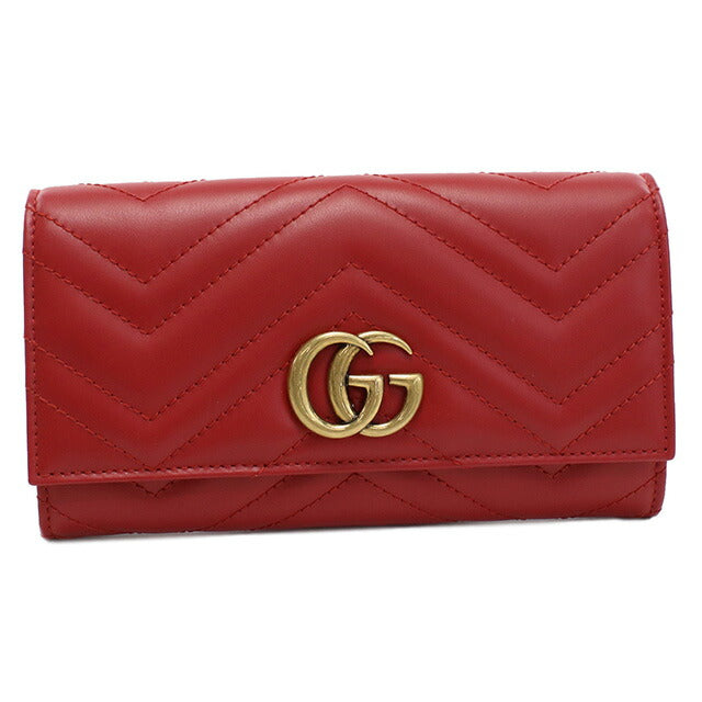 グッチ 長財布ニ折小銭入付き レディース ブランド GUCCI レザー イタリア 443436 レッド系 財布 GUC443436061