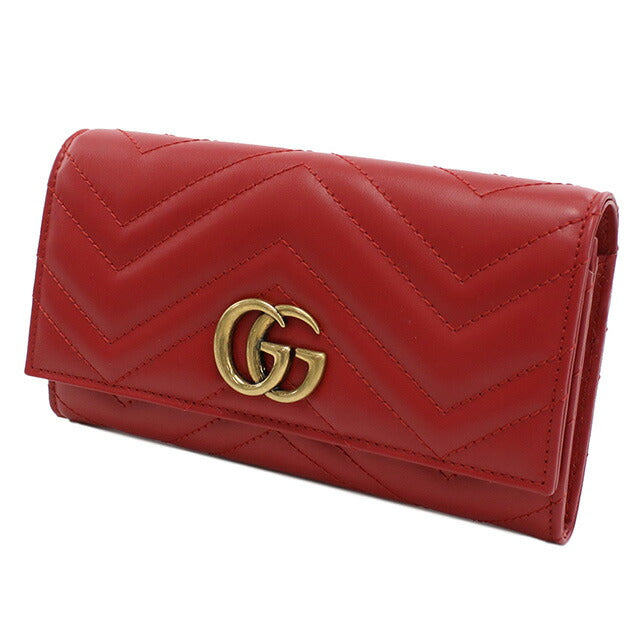 グッチ 長財布ニ折小銭入付き レディース ブランド GUCCI レザー イタリア 443436 レッド系 財布 GUC443436061