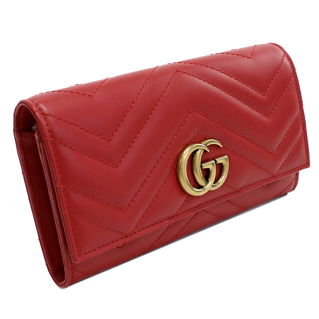 グッチ 長財布ニ折小銭入付き レディース ブランド GUCCI レザー イタリア 443436 レッド系 財布 GUC443436061