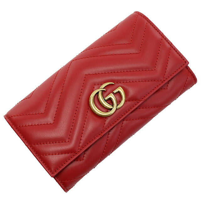 グッチ 長財布ニ折小銭入付き レディース ブランド GUCCI レザー イタリア 443436 レッド系 財布 GUC443436061