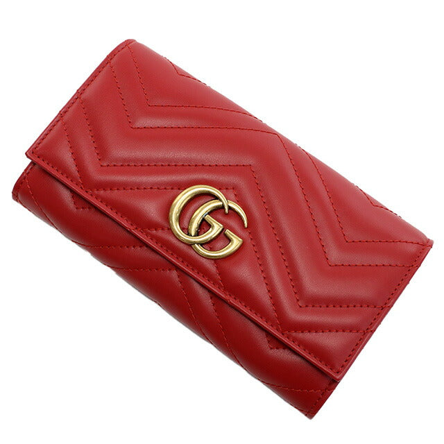 グッチ 長財布ニ折小銭入付き レディース ブランド GUCCI レザー イタリア 443436 レッド系 財布 GUC443436061