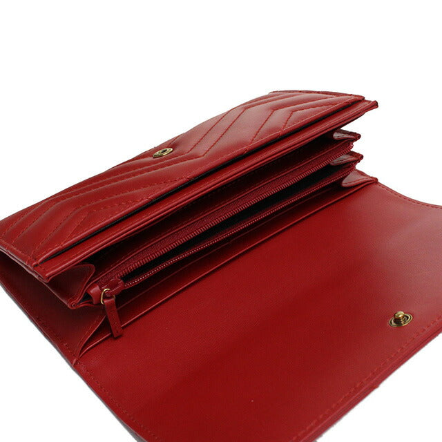 グッチ 長財布ニ折小銭入付き レディース ブランド GUCCI レザー イタリア 443436 レッド系 財布 GUC443436061