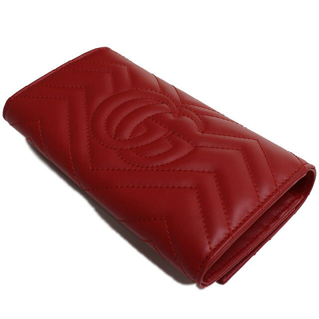 グッチ 長財布ニ折小銭入付き レディース ブランド GUCCI レザー イタリア 443436 レッド系 財布 GUC443436061