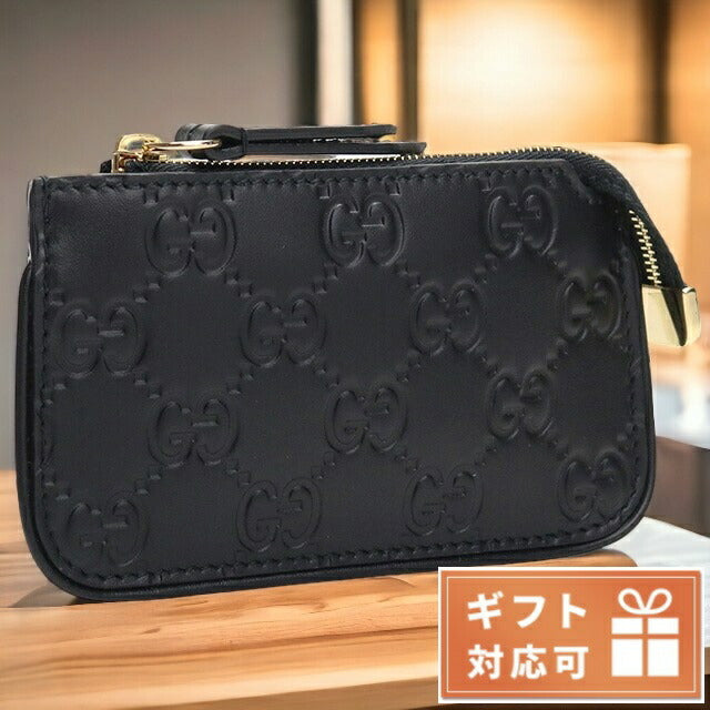 グッチ キーリング付小銭入れ レディース ブランド GUCCI レザー イタリア 447964 ブラック 財布 GUC447964011