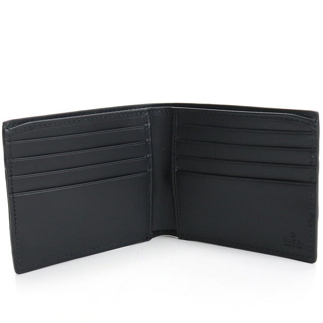 グッチ 二つ折り財布 メンズ ブランド GUCCI T.GG SUPREM SELLE PVC レザー イタリア 451240 ベージュ系 ブラック 財布 GUC451240011