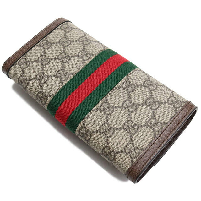 グッチ 長財布ニ折小銭入付き レディース ブランド GUCCI GGスプリームキャンバス イタリア 523153 ブラウン系 財布 GUC523153011
