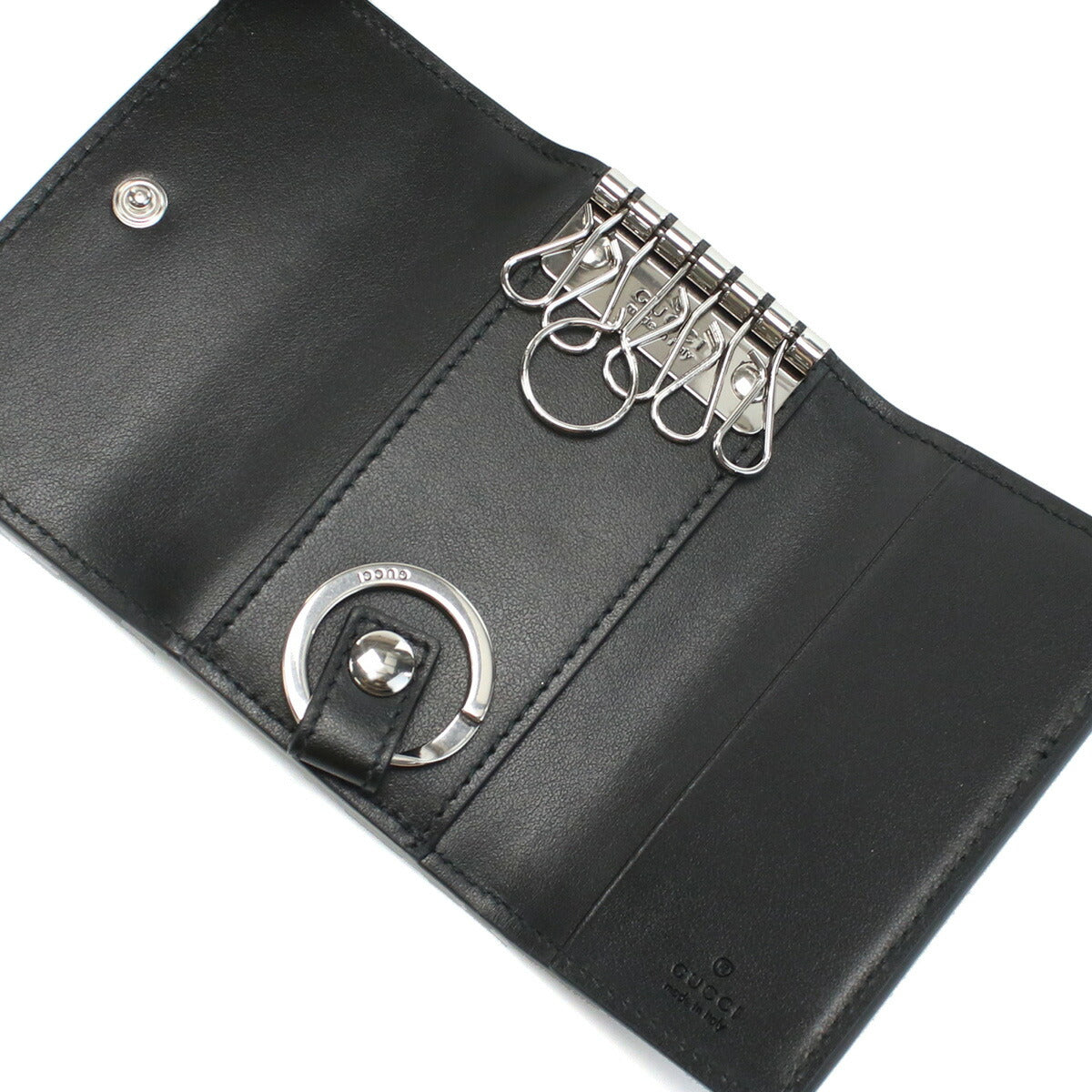 グッチ 6連キーケース メンズ GGエンボスレザー イタリア 625565 ブラック 小物 GUC625565011
