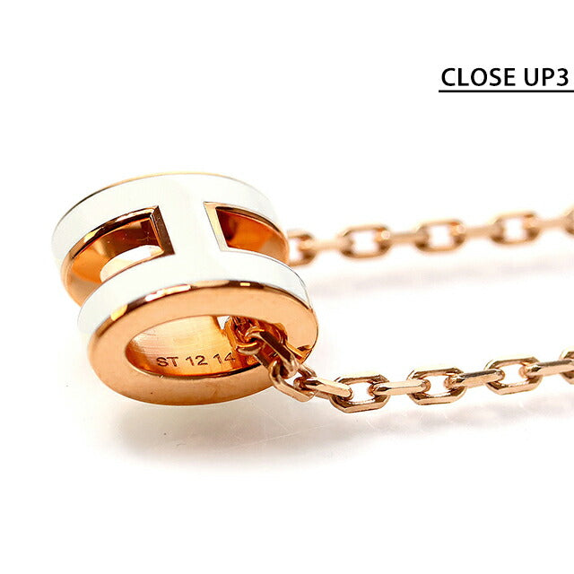 エルメス ネックレス レディース ブランド HERMES ミニポップH H147992FO49 ホワイト ピンクゴールド アクセサリー H147992FO49