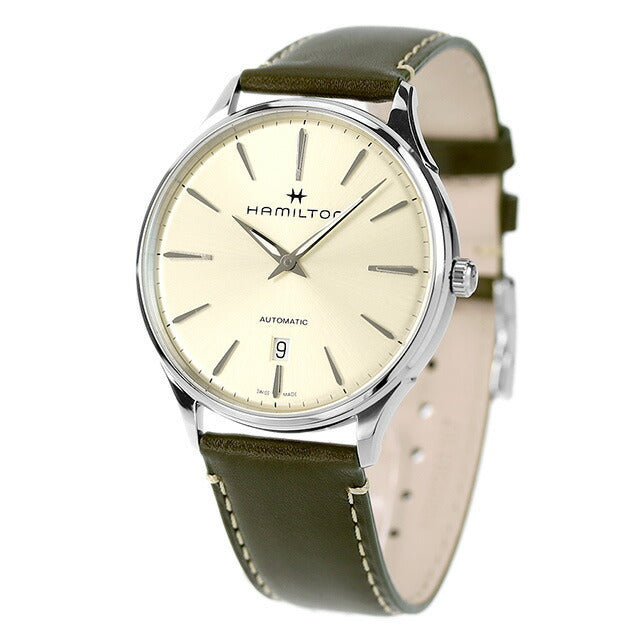 ハミルトン ジャズマスター シンライン 40mm 自動巻き 機械式 H38525811 メンズ 腕時計 ブランド ベージュ グリーン H38525811