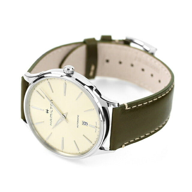 ハミルトン ジャズマスター シンライン 40mm 自動巻き 機械式 H38525811 メンズ 腕時計 ブランド ベージュ グリーン H38525811