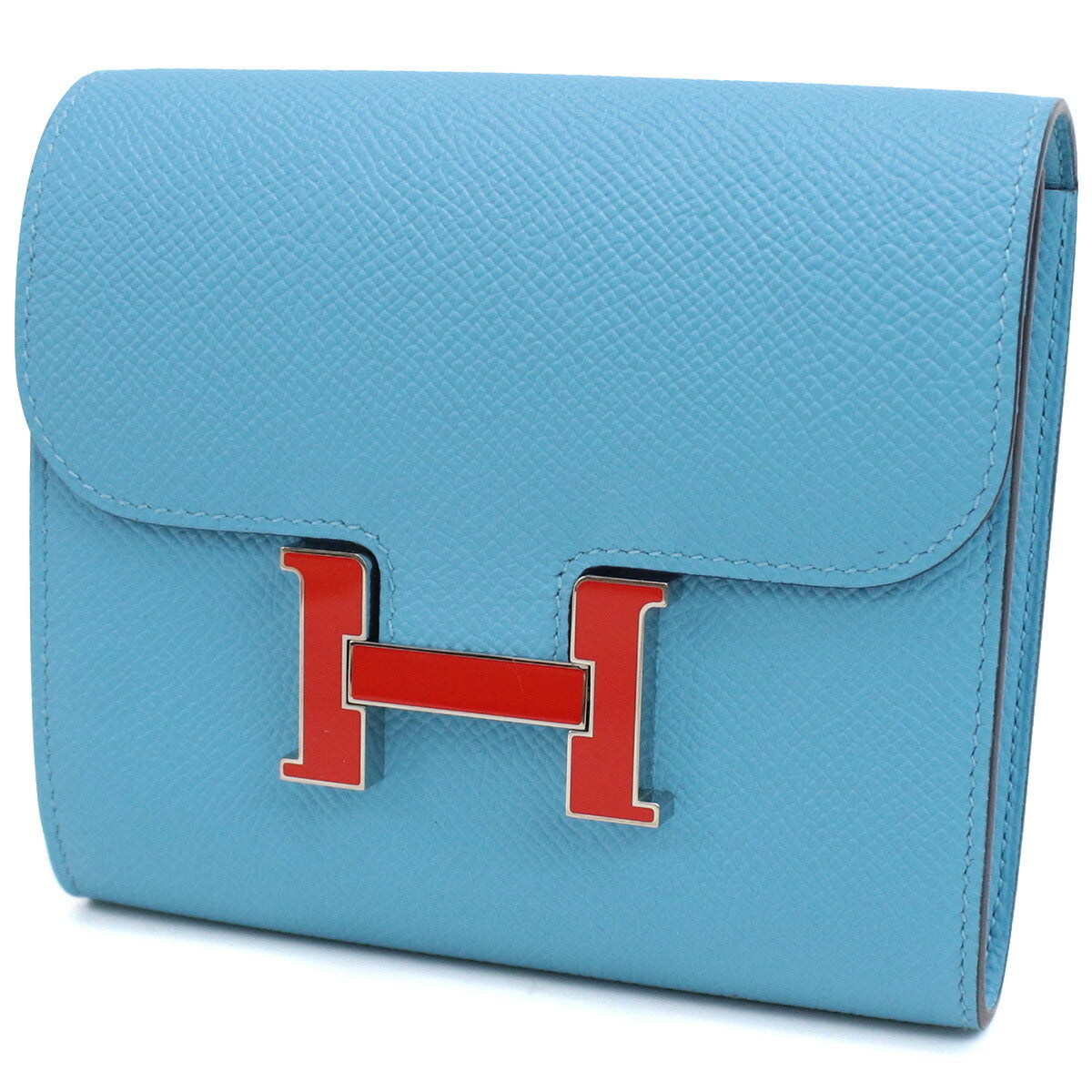 エルメス 二つ折り財布 ユニセックス エプソン フランス コンスタンスコンハ゜クトウォレット ブルー系 財布 HERCONSTCOMWA011