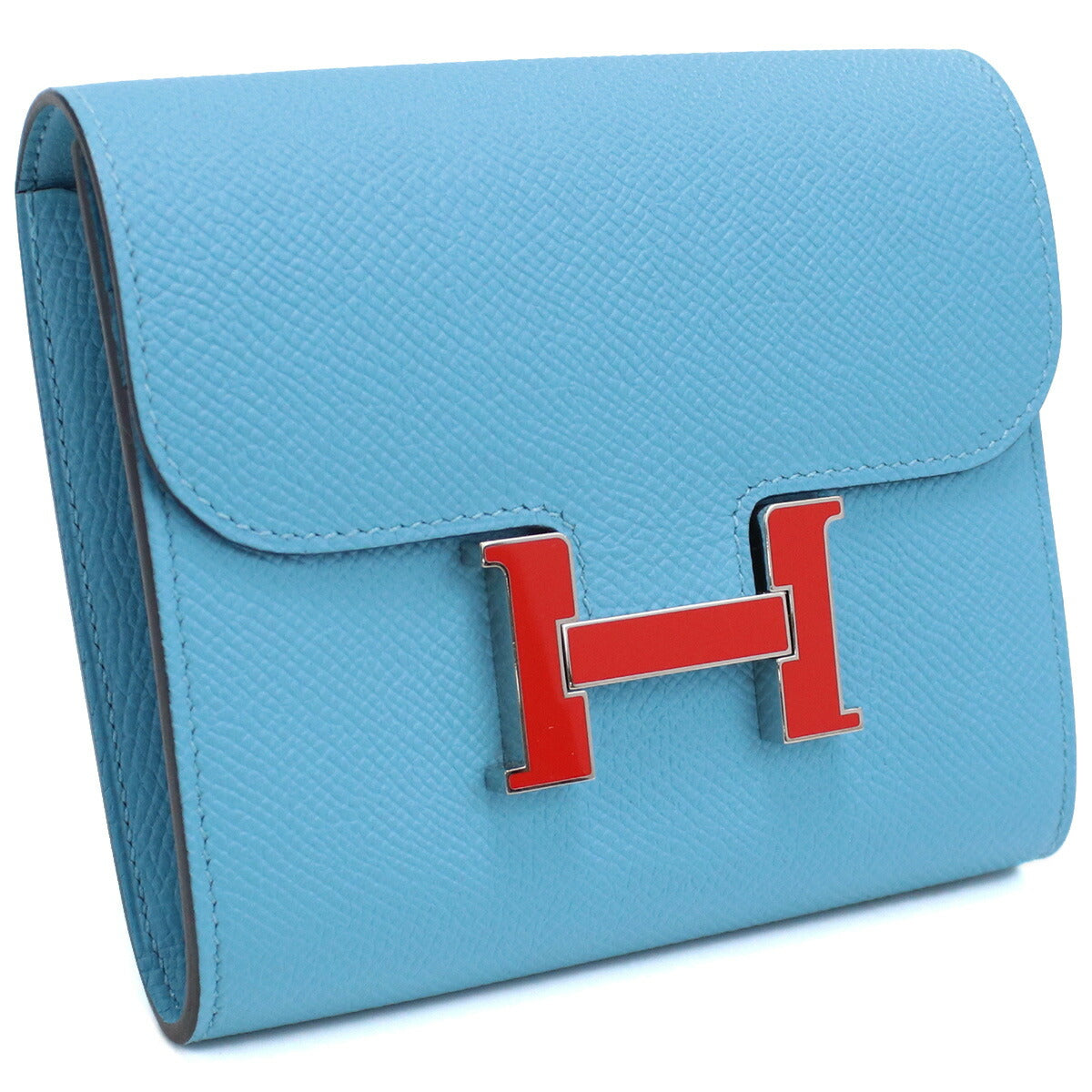 エルメス 二つ折り財布 ユニセックス エプソン フランス コンスタンスコンハ゜クトウォレット ブルー系 財布 HERCONSTCOMWA011