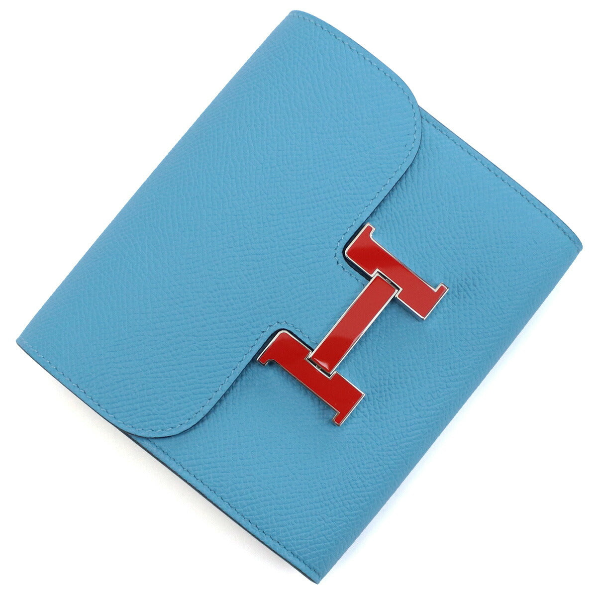 エルメス 二つ折り財布 ユニセックス エプソン フランス コンスタンスコンハ゜クトウォレット ブルー系 財布 HERCONSTCOMWA011