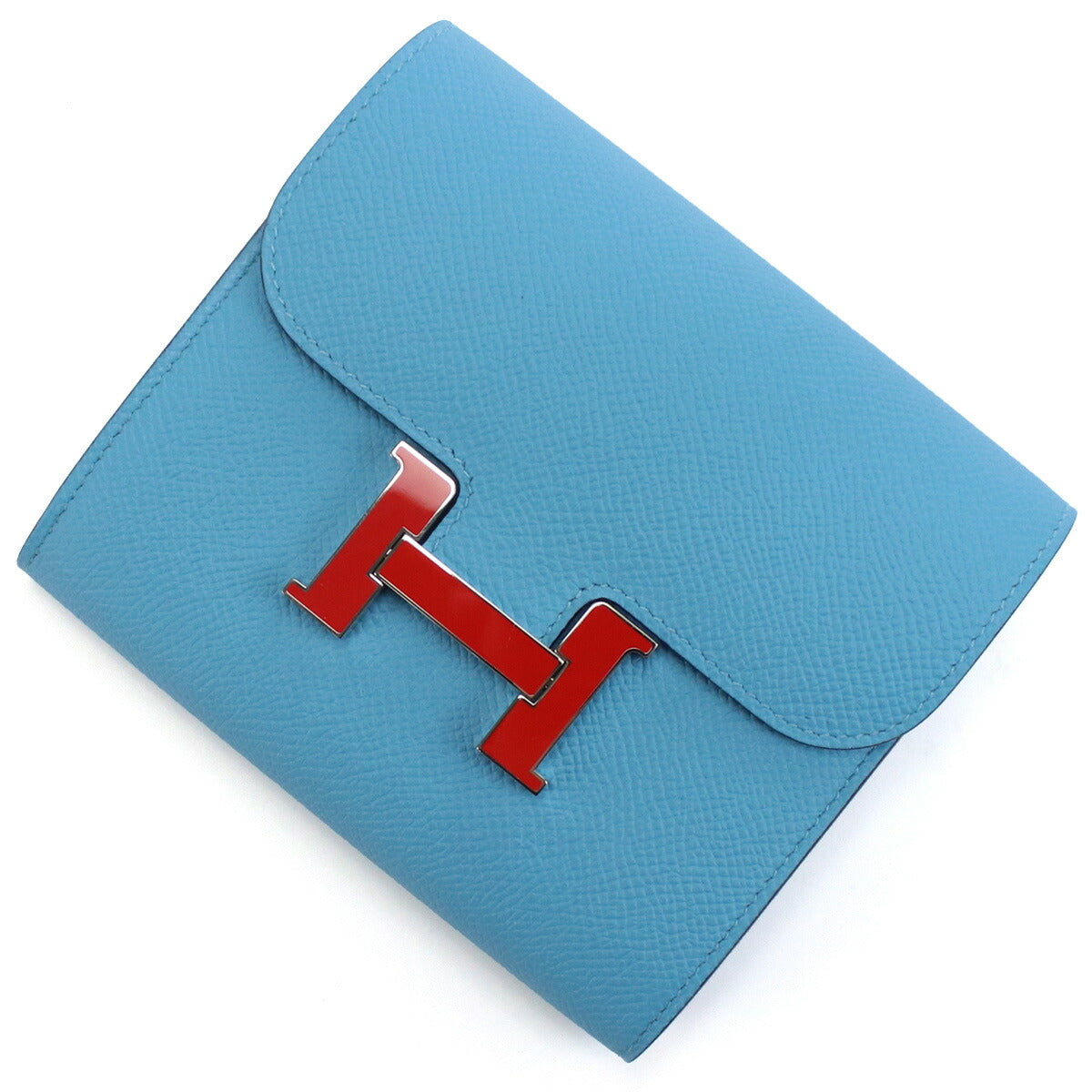 エルメス 二つ折り財布 ユニセックス エプソン フランス コンスタンスコンハ゜クトウォレット ブルー系 財布 HERCONSTCOMWA011