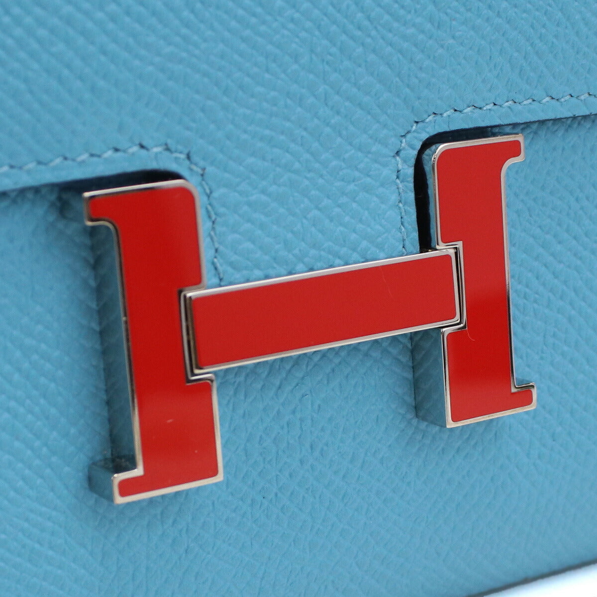 エルメス 二つ折り財布 ユニセックス エプソン フランス コンスタンスコンハ゜クトウォレット ブルー系 財布 HERCONSTCOMWA011