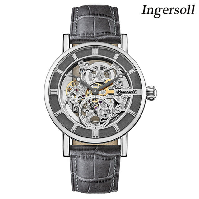 インガソール ザ ヘラルド 自動巻き 腕時計 ブランド メンズ オープンハート INGERSOLL I00402B アナログ シルバー スケルトン グレー I00402B