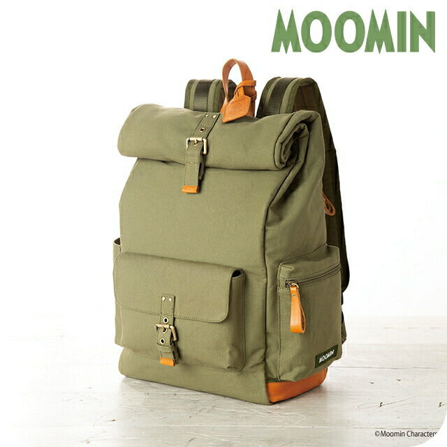 リュック メンズ レディース ブランド MOOMIN スナフキン 旅人のリュックサック 綿100% 牛革 50674 カーキ バッグ IEI-50674