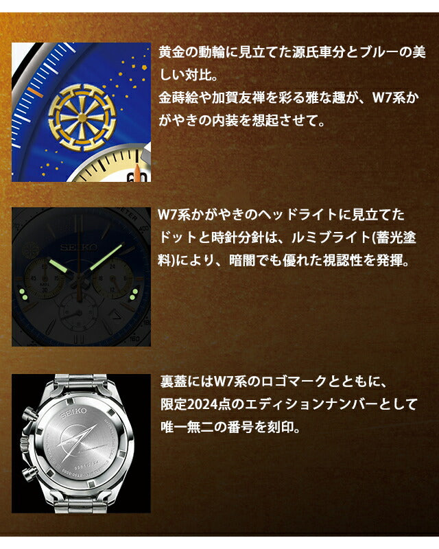 Commemorating the opening of Kanazawa and Tsuruga Hokuriku Shinkansen W7 series Kagayaki Watch Seiko Collaboration Watch Quartz Battery-powered Watch Brand Men&