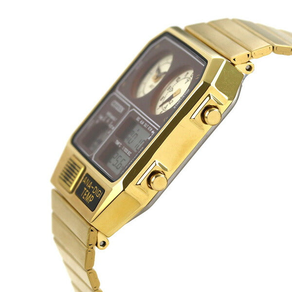 Citizen Record Label Ana-Digital Temp Watch Brand Chronograph Thermometer Analog Digital JG2103-72X CITIZEN Gold Men&