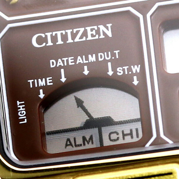 Citizen Record Label Ana-Digital Temp Watch Brand Chronograph Thermometer Analog Digital JG2103-72X CITIZEN Gold Men&
