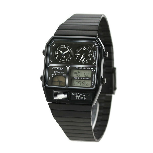 Citizen Record Label Ana-Digital Temp Watch Brand Chronograph Thermometer Analog Digital JG2105-93E CITIZEN Black Men&