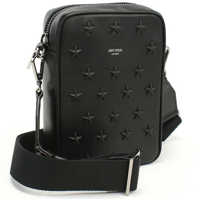 ジミーチュウ 斜め掛け ショルダーバッグ メンズ ブランド JIMMY CHOO レザー イタリア KIMI CAMERA ブラック バッグ JICKIMICAMERA011