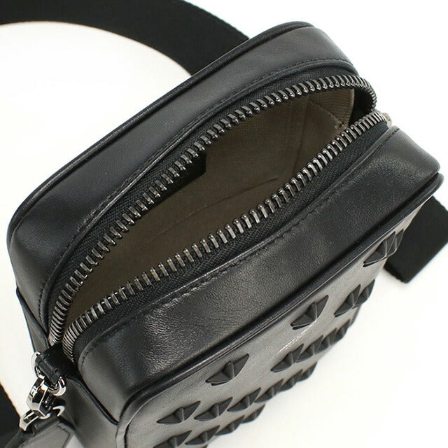 ジミーチュウ 斜め掛け ショルダーバッグ メンズ ブランド JIMMY CHOO レザー イタリア KIMI CAMERA ブラック バッグ JICKIMICAMERA011