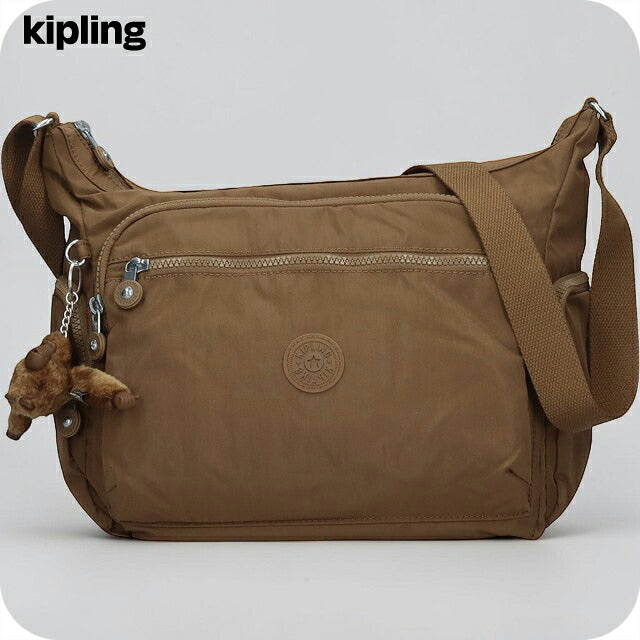 キプリング ショルダーバッグ レディース ブランド Kipling ギャビー ロゴ ワンポイント 無地 K15255-1NA Smooth Khaki K15255-1NA