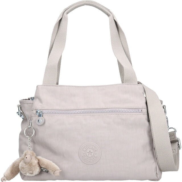 キプリング ハンドバッグ レディース ブランド Kipling エリシア ロゴ ワンポイント 無地 2WAY K43791-89L Grey Gris グレー K43791-89L