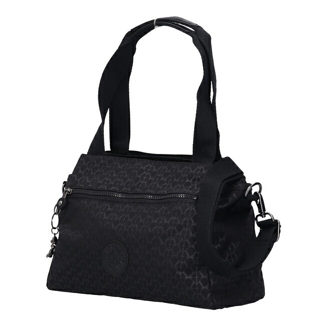 キプリング ハンドバッグ レディース ブランド Kipling エリシア ロゴ ワンポイント 総柄 2WAY K43793-K59 Signature Emb 黒 K43793-K59