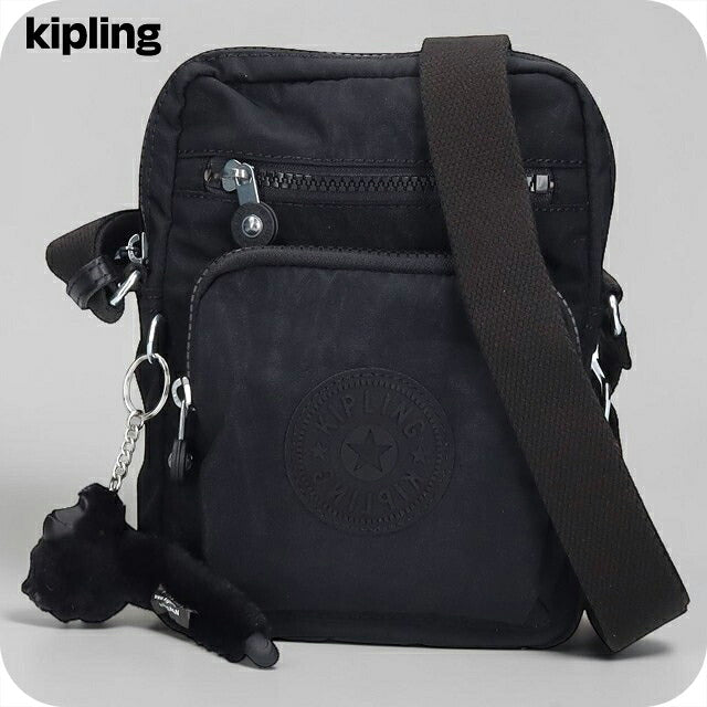 キプリング ショルダーバッグ レディース ブランド Kipling ガンネ ロゴ ワンポイント 無地 KI3244-P39 Black Noir 黒 KI3244-P39