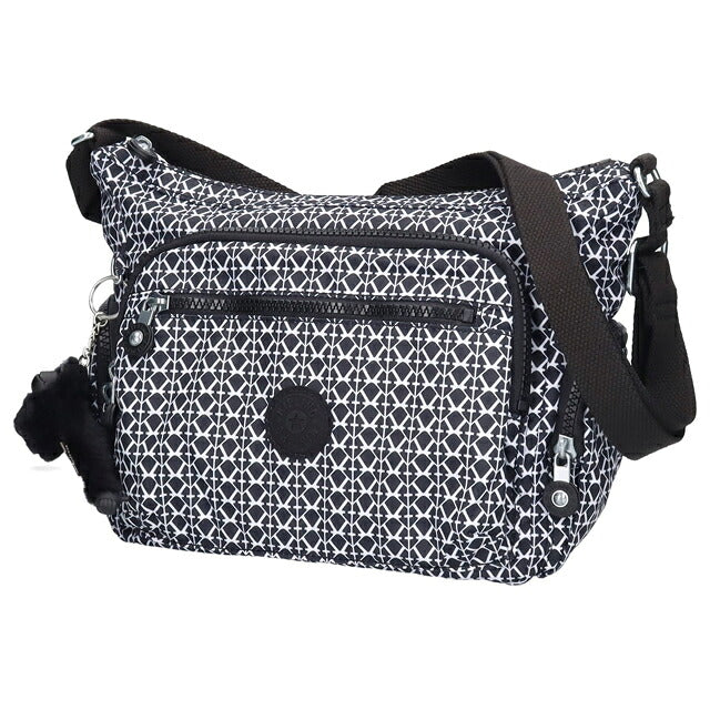 キプリング ショルダーバッグ レディース ブランド Kipling ギャビー S ロゴ ワンポイント 総柄 KI3759-DD2 Signature Print 黒 KI3759-DD2