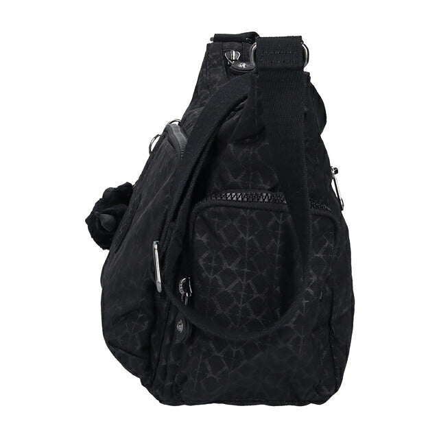 キプリング ショルダーバッグ レディース ブランド Kipling ガブ S ロゴ ワンポイント 総柄 KI4611-K59 Signature Emb 黒 KI4611-K59