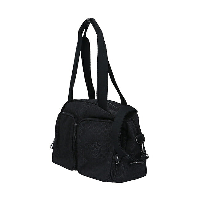 キプリング ボストンバッグ レディース ブランド Kipling クールデフィア ロゴ ワンポイント 総柄 2WAY KI6017-K59 Signature Emb 黒 KI6017-K59