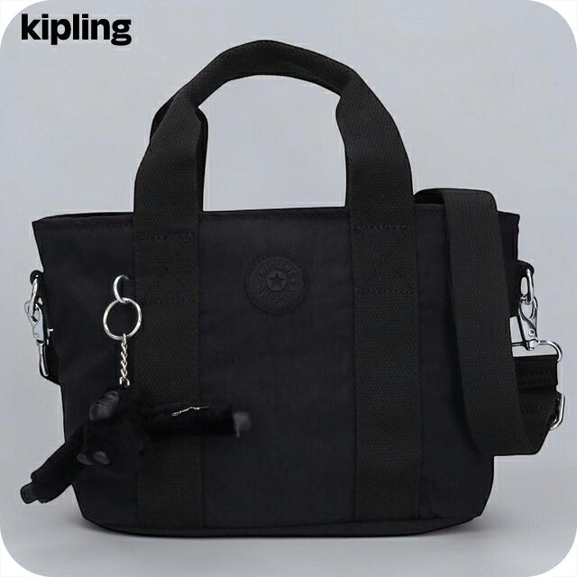 キプリング トートバッグ レディース ブランド Kipling ミンタ ロゴ ワンポイント 無地 2WAY KI7541-P39 Black Noir 黒 KI7541-P39